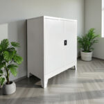 Armon metal cabinet in light gray color 90x45x100cm - Image 2