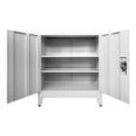 Armon metal cabinet in light gray color 90x45x100cm - Image 3