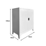 Armon metal cabinet in light gray color 90x45x100cm - Image 5