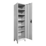 Koya metal cabinet in light gray color 50x45x190cm - Image 2