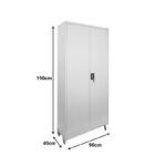 Ugren metal cabinet in light gray color 90x40x190cm - Image 4