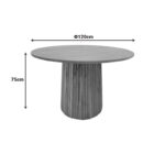 Tully table solid acacia wood in walnut shade D120x75cm - Слика 4