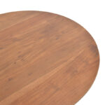 Coffee table Canicule II solid acacia wood in walnut shade Φ80x40cm - Image 4