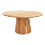 Coffee table Canicule II solid acacia wood in natural shade D80x40cm - Слика 2