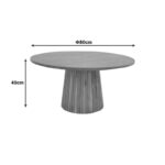 Coffee table Canicule II solid acacia wood in natural shade D80x40cm - Слика 5