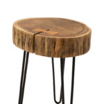 Tripp I side table solid acacia wood in natural shade-black metal legs D32x47cm - Слика 4