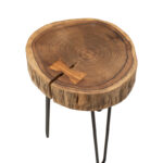Tripp I side table solid acacia wood in natural shade-black metal legs D32x47cm - Слика 5