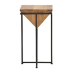Side table Miles II solid acacia wood in natural shade with black metal legs 29x29x54cm - Слика 2