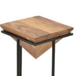 Side table Miles II solid acacia wood in natural shade with black metal legs 29x29x54cm - Слика 3