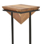 Side table Miles II solid acacia wood in natural shade with black metal legs 29x29x54cm - Слика 4