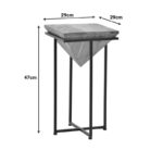 Side table Miles II solid acacia wood in natural shade with black metal legs 29x29x54cm - Слика 6