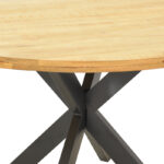 Royalty I table solid mango wood 4cm in natural shade-black metal leg D130x77cm - Image 2