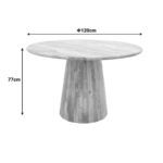 Rahma I table solid mango wood 3cm in natural shade D120x77cm - Image 5
