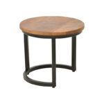 Frina coffee table set of 3 mango wood in walnut color with black metal leg - Image 6