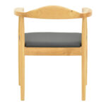 Armchair Joube natural color rubberwood and black pu cushion 59x48x73cm - Image 6