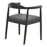 Armchair Joube black color rubberwood and black pu cushion 59x48x73cm - Image 3