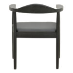 Armchair Joube black color rubberwood and black pu cushion 59x48x73cm - Image 6