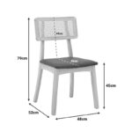 Chair Renna natural color beech wood and black pu cushion 48x52x79cm - Image 2