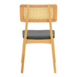 Chair Renna natural color beech wood and black pu cushion 48x52x79cm - Image 6