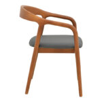 Hogie armchair rubberwood walnut-black pu cushion 61x60x76cm - Слика 4