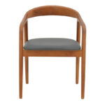 Hogie armchair rubberwood walnut-black pu cushion 61x60x76cm - Слика 5