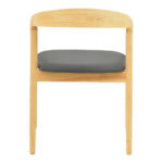 Hogie rubberwood armchair in natural shade with black pu cushion 61x60x76cm - Слика 6