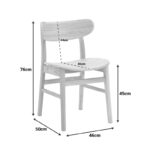 Lumnia chair rubberwood in natural shade 46x50x76cm - Image 2