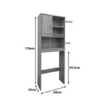 Tazien bathroom cabinet in anthracite shade 60x24x168.5cm - Слика 4