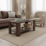 Coffee table Votalo I in walnut shade 90x50x45cm