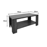 Coffee table Votalo I in walnut shade 90x50x45cm - Image 5