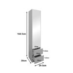 Lostro column cabinet with mirror in white 29.5x30x164.5cm - Слика 5