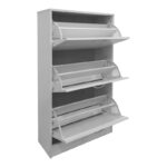 Shoe rack Savaz in white 60x24x114cm - Image 2