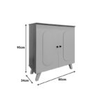 Shoe rack-cabinet Cathi in oak-anthracite shade 80x34x95cm - Слика 4