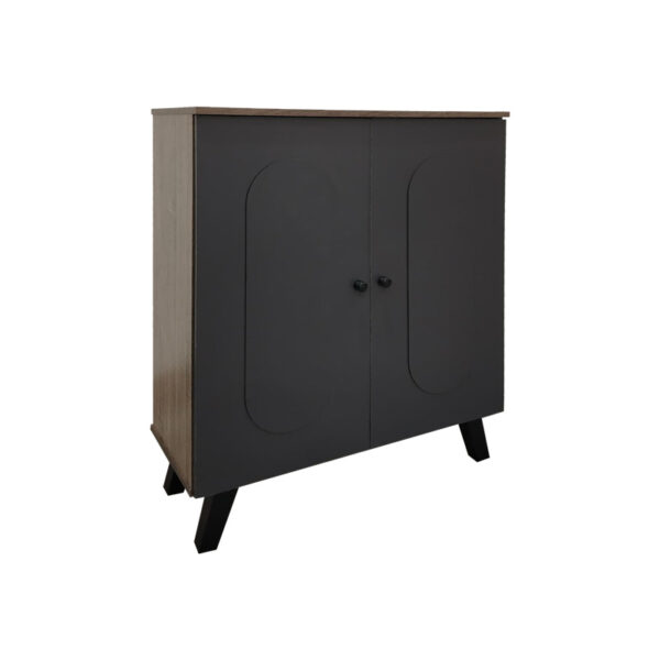 Shoe rack-cabinet Cathi in oak-anthracite shade 80x34x95cm