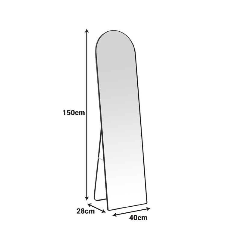 384-000001-2 Plaza aluminum mirror in black shade 40x28x150cm - Image 3