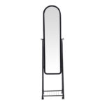 Lomna pp-metal wheeled mirror with shelf in black shade 38.5x37.5x160cm - Слика 2