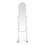 Lomna pp-metal wheeled mirror with shelf in white shade 38.5x37.5x160cm - Слика 2