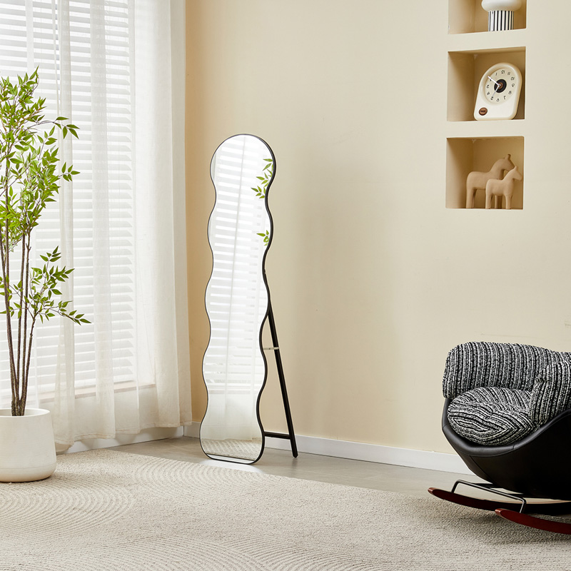 384-000011-1 Waven mirror in black shade 38x28x148cm - Image 2