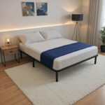 Metal bed frame Amaso in black color 160x200x28cm