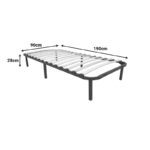 Metal bed frame Amaso black 90x190x28cm - Слика 6