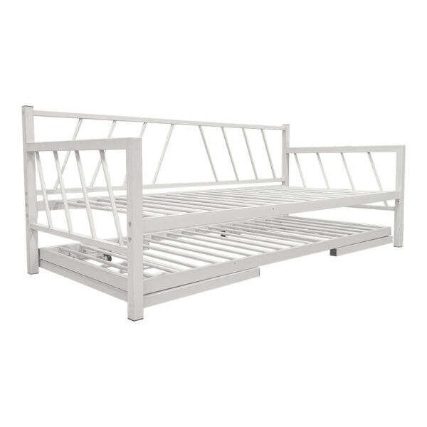 Bed-Sofa Remmie metal in white 90x190cm