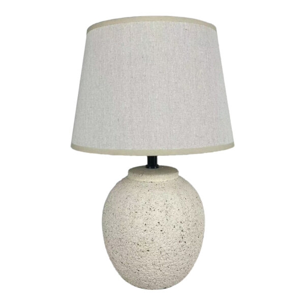 Lurata Inart E27 ceramic table lamp in beige shade Φ26x38cm