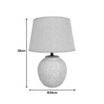 Table lamp Lurata Inart E27 ceramic in antique gray-beige shade Φ26x38cm - Image 3