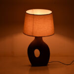 Ovola Inart E27 ceramic table lamp in grey antique-beige shade D30x52cm - Image 2