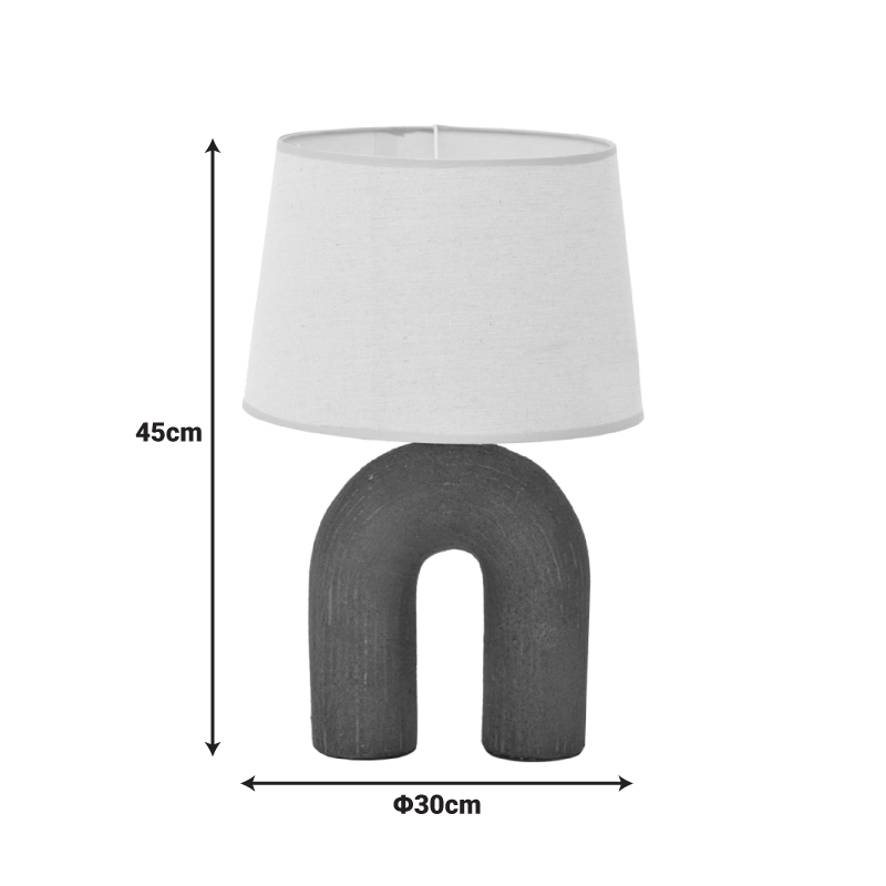 387-000007-1 Table lamp Archo Inart E27 ceramic in beige shade D30x45cm - Image 2