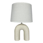 Table lamp Archo Inart E27 ceramic in beige shade D30x45cm