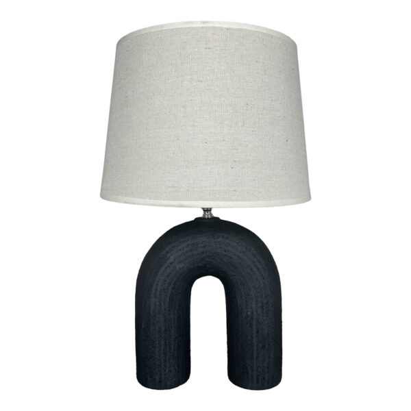 Table lamp Archo Inart E27 ceramic in black-beige shade D30x45cm