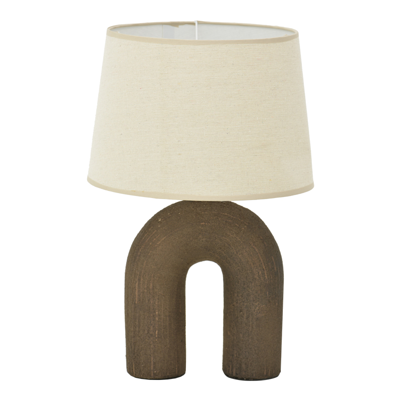 387-000009 Table lamp Archo Inart E27 ceramic in grey antique-beige shade D30x45cm - Слика 1