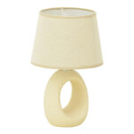 Collie Inart E14 ceramic table lamp in beige shade D18x29cm
