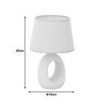 Collie Inart E14 ceramic table lamp in beige shade D18x29cm - Слика 3